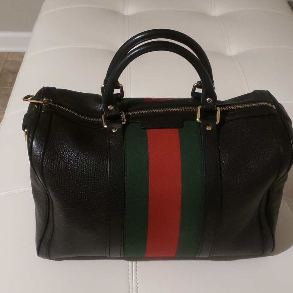 Authentic Black Gucci Boston Bag